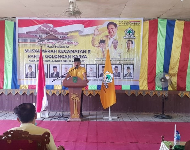 Muscam PK Golkar Kuindra Dibuka Ketua DPD II Partai Golkar Inhil HM Wardan 