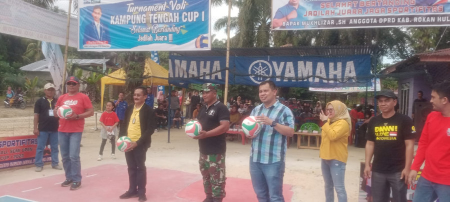 Dukung Kegiatan Olahraga, Ketua DPD Golkar Rohul Buka Turnamen Volly Ball Semi Open Cup l 2023 Dano