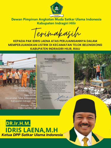 Diperjuangkan Idris Laena, Inhil Utara akan Dialiri Listrik 24 Jam