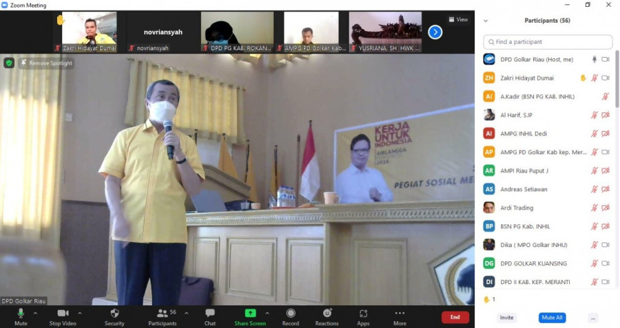DPD I Golkar Riau Selenggarakan Pelatihan Sosial Media Buat Seluruh Kader dan Pegiat Sosial Media