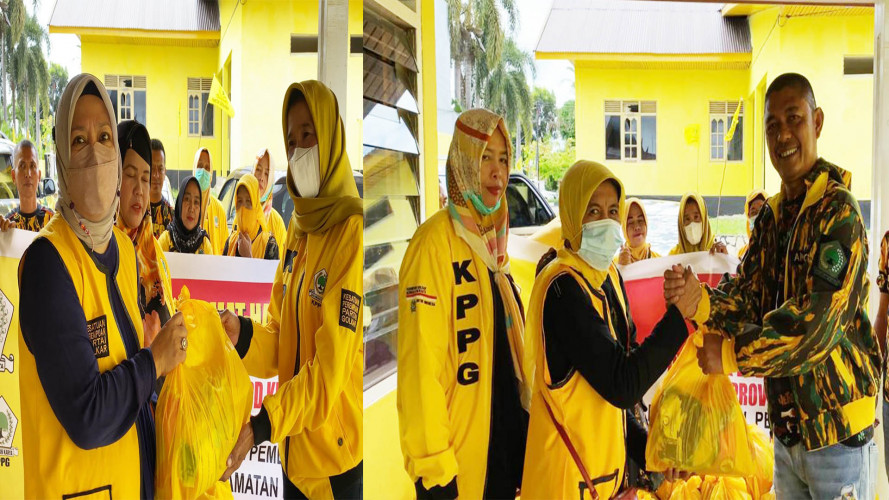Sempena Hari Pahlawan, AMPG dan KPPG Riau Berikan Ratusan Paket Sembako Untuk Masyarakat Pekanbaru